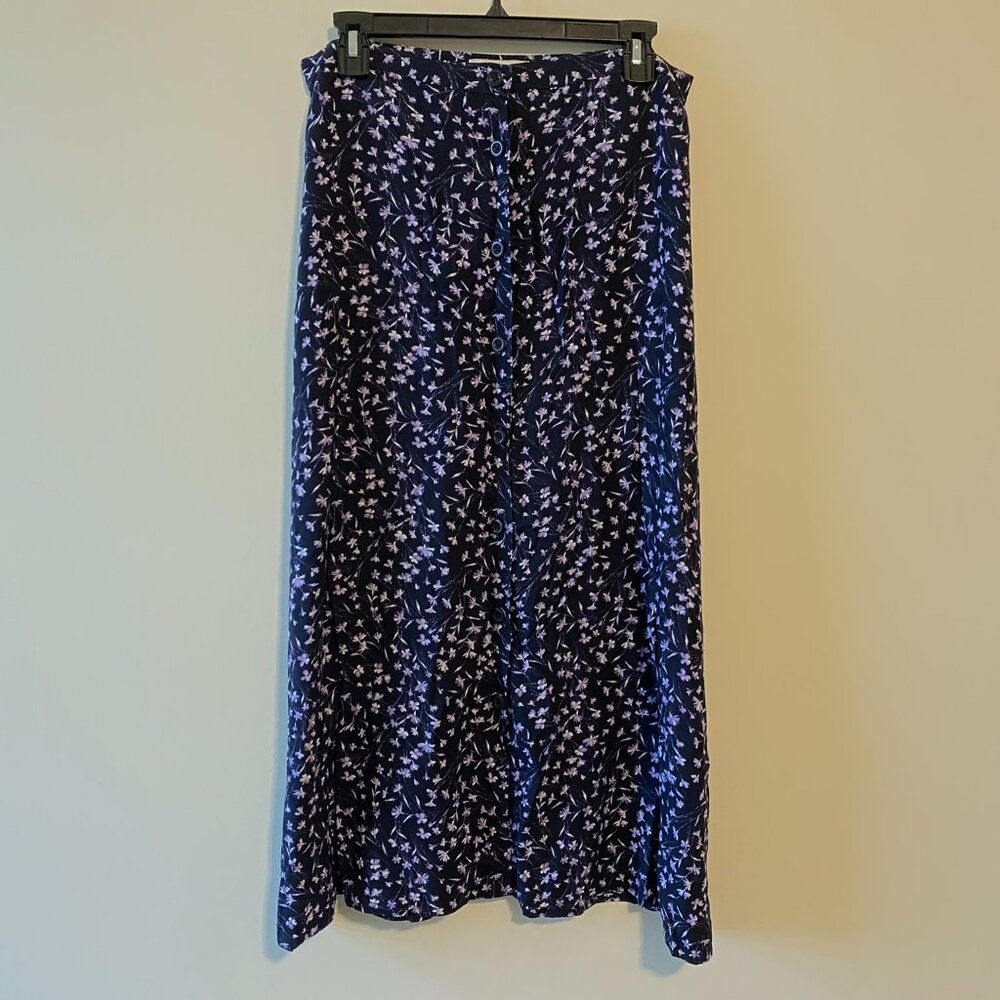 Christopher and Banks Floral Button-Up Long Skirt